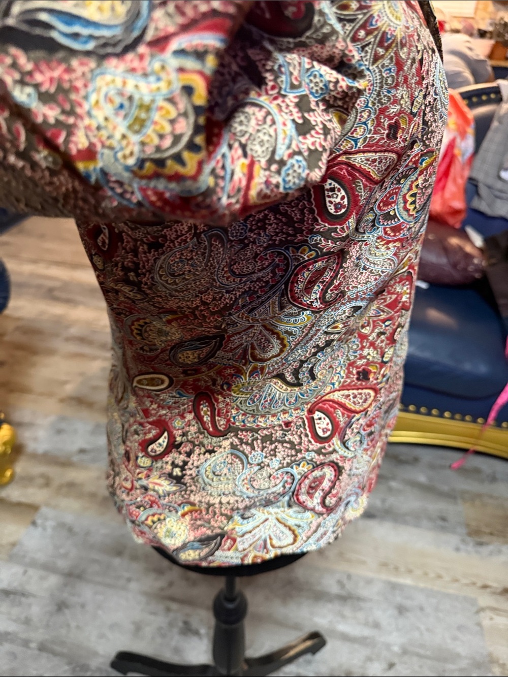 Chapter One Vintage Style Paisley Women's Blazer - Red Multicolor - Picture 8 of 13